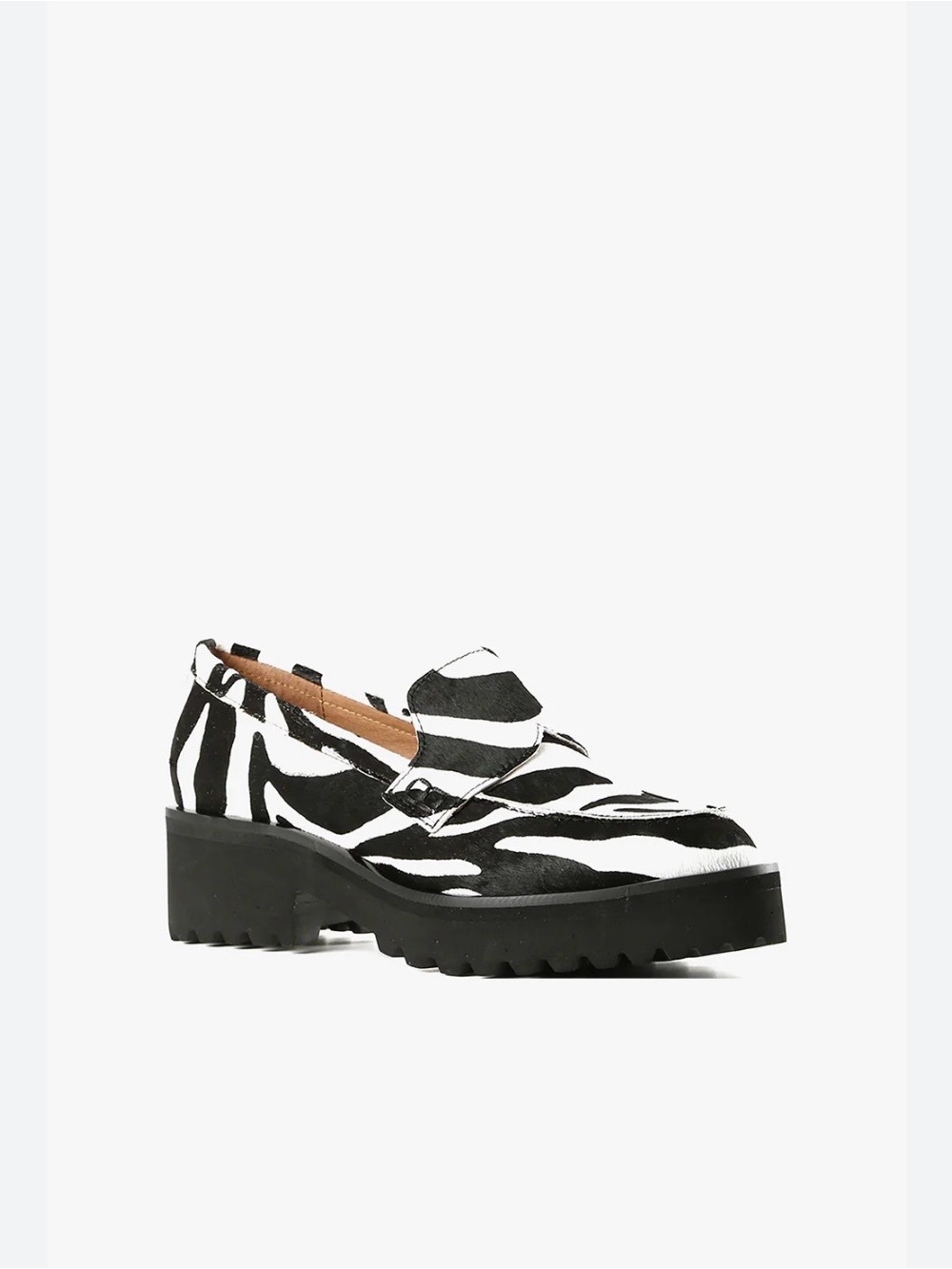 NEW “All Black” Zebra-Print Lugg Lady Loafers- Black & White/Anthropologie $205
